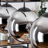 Gastor hanging light, globe light, pendant light chrome, Smoke-coloured, 4-light sources