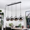Gastor hanging light, globe light, pendant light chrome, Smoke-coloured, 4-light sources