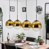 Gastor hanging light, globe light, pendant light gold, clear, 4-light sources