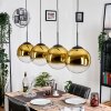 Gastor hanging light, globe light, pendant light gold, clear, 4-light sources