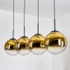 Gastor hanging light, globe light, pendant light gold, clear, 4-light sources