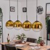 Gastor hanging light, globe light, pendant light gold, clear, 4-light sources