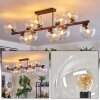 Gastor ceiling light, globe light clear, 10-light sources