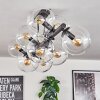Gastor ceiling light, globe light clear, 10-light sources