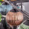 Koyoto hanging light, globe light, pendant light blue, green, coppery, 3-light sources