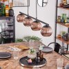Koyoto hanging light, globe light, pendant light coppery, 4-light sources