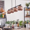 Koyoto hanging light, globe light, pendant light coppery, 4-light sources