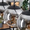 Gastor hanging light, globe light, pendant light clear, Smoke-coloured, 5-light sources