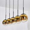 Gastor hanging light, globe light, pendant light gold, clear, 5-light sources