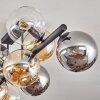 Gastor ceiling light, globe light Amber, clear, Smoke-coloured, 10-light sources