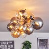 Gastor ceiling light, globe light Amber, clear, Smoke-coloured, 10-light sources