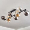 Gastor ceiling light, globe light Amber, clear, Smoke-coloured, 10-light sources