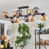 Gastor ceiling light, globe light Amber, Smoke-coloured, 10-light sources