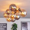 Gastor ceiling light, globe light Amber, Smoke-coloured, 10-light sources