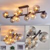 Koyoto ceiling light, globe light Amber, clear, Smoke-coloured, 10-light sources