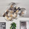 Koyoto ceiling light, globe light Amber, clear, Smoke-coloured, 10-light sources