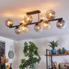 Koyoto ceiling light, globe light Amber, clear, Smoke-coloured, 10-light sources