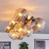 Koyoto ceiling light, globe light Amber, clear, Smoke-coloured, 10-light sources