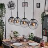 Gastor hanging light, globe light, pendant light clear, Smoke-coloured, 4-light sources