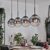 Gastor hanging light, globe light, pendant light clear, Smoke-coloured, 4-light sources