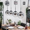 Gastor hanging light, globe light, pendant light clear, Smoke-coloured, 4-light sources