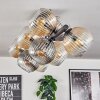 Gastor ceiling light, globe light Amber, clear, Smoke-coloured, 10-light sources