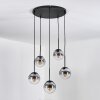 Gastor hanging light, globe light, pendant light clear, Smoke-coloured, 5-light sources