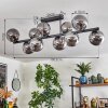 Gastor ceiling light, globe light Smoke-coloured, 10-light sources