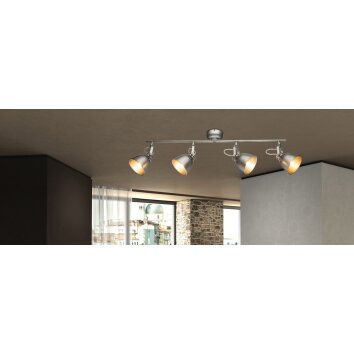 Globo HERNAN ceiling spotlight grey, silver, 4-light sources