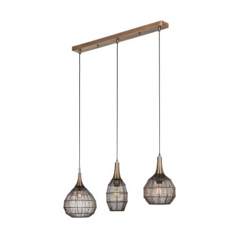 Trio lights SORAYA pendant light antique brass, 3-light sources