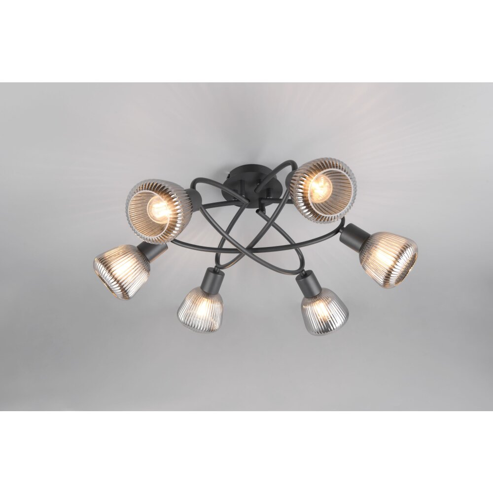 Trio lights Tarifa ceiling light black, 6light sources 662800632