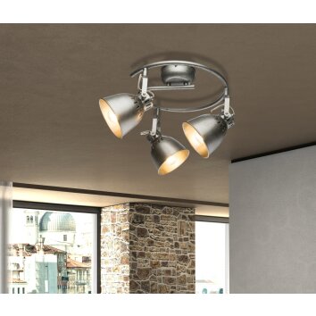 Globo HERNAN ceiling spotlight grey, silver, 3-light sources