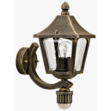 Albert 822 outdoor wall light brown, brass, 1-light source, Motion sensor