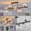Chehalis ceiling light, globe light clear, 8-light sources