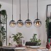 Gastor hanging light, globe light, pendant light clear, Smoke-coloured, 4-light sources