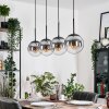 Gastor hanging light, globe light, pendant light clear, Smoke-coloured, 4-light sources