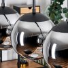 Gastor hanging light, globe light, pendant light chrome, Smoke-coloured, 4-light sources