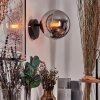 Koyoto globe light, wall light, wall spotlight chrome, Smoke-coloured, 1-light source