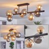 Chehalis ceiling light, globe light Amber, Smoke-coloured, 8-light sources