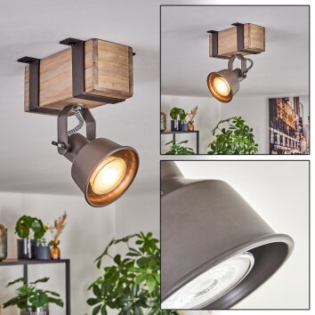 Pehefito ceiling light, ceiling spotlight grey, Ecru, 1-light source