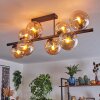 Gastor ceiling light, globe light Amber, 8-light sources