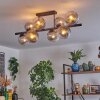 Gastor ceiling light, globe light clear, Smoke-coloured, 8-light sources