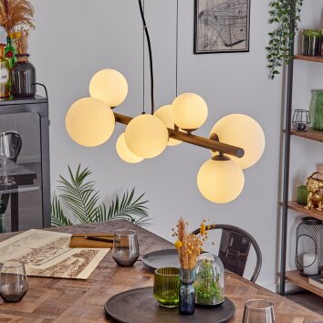 Chehalis hanging light, globe light, pendant light white, 8-light sources