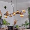 Chehalis hanging light, globe light, pendant light Amber, Smoke-coloured, 10-light sources