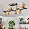 Gastor ceiling light, globe light Amber, clear, 8-light sources