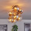 Gastor ceiling light, globe light Amber, clear, 8-light sources