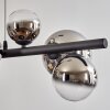 Chehalis hanging light, globe light, pendant light chrome, clear, Smoke-coloured, 8-light sources
