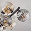 Koyoto ceiling light, globe light Amber, clear, Smoke-coloured, 10-light sources