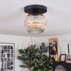 Ripoll ceiling light, globe light Amber, clear, 1-light source