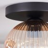 Ripoll ceiling light, globe light Amber, clear, 1-light source